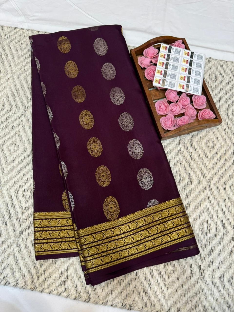 Mysore silk sarees Butta pattern