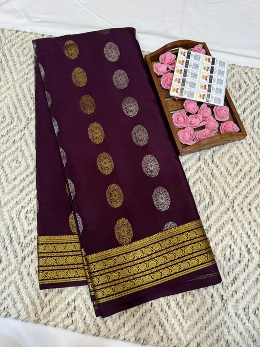 Mysore silk sarees Butta pattern