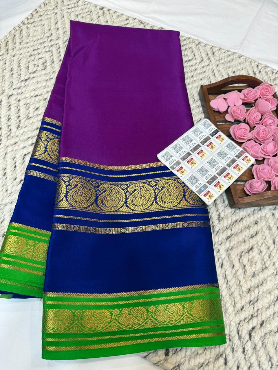 Mysore silk sarees 3D pattern