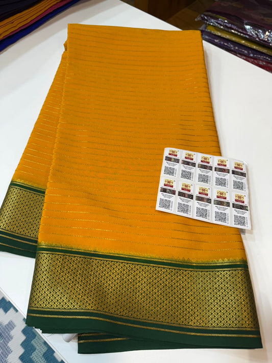 Mysore silk sarees contrast pattern