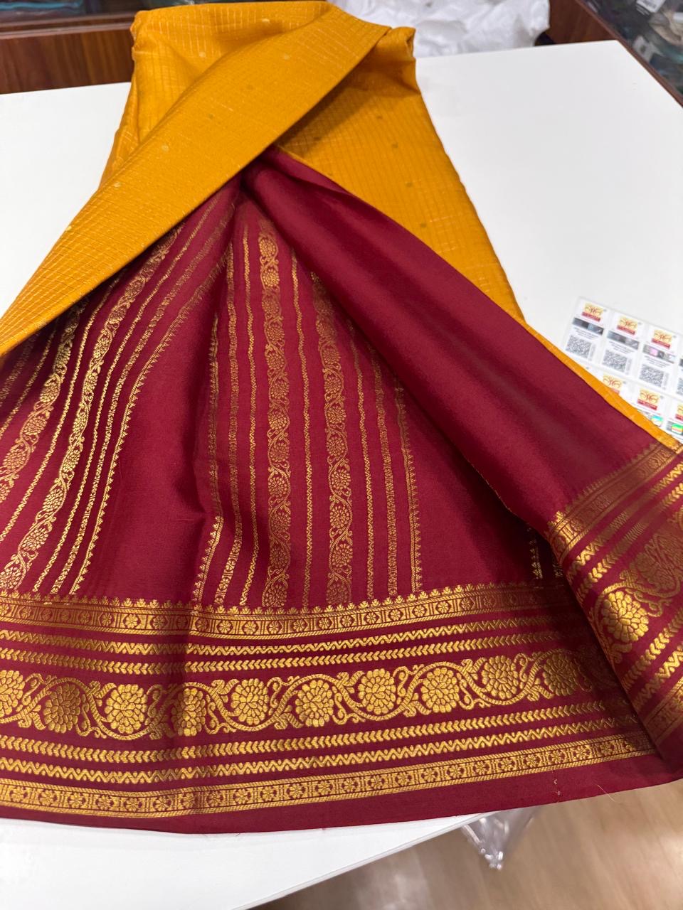 Mysore silk sarees contrast checks