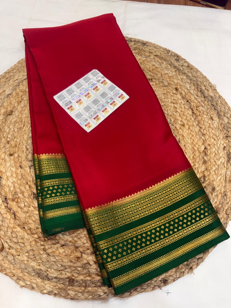 Mysore silk sarees contrast pattern