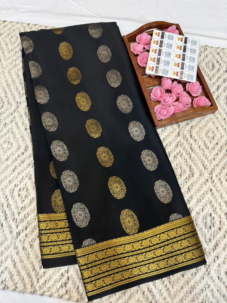Mysore silk sarees Butta pattern