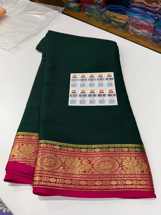 Mysore silk sarees contrast pattern