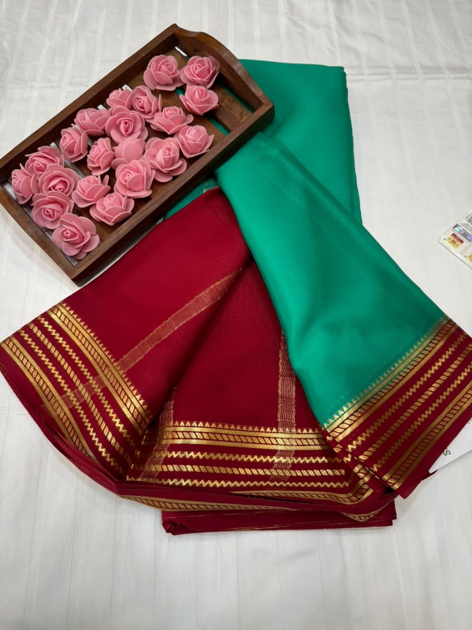 Mysore silk sarees light weight pattern