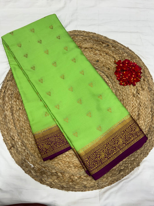 Mysore silk contrast butta