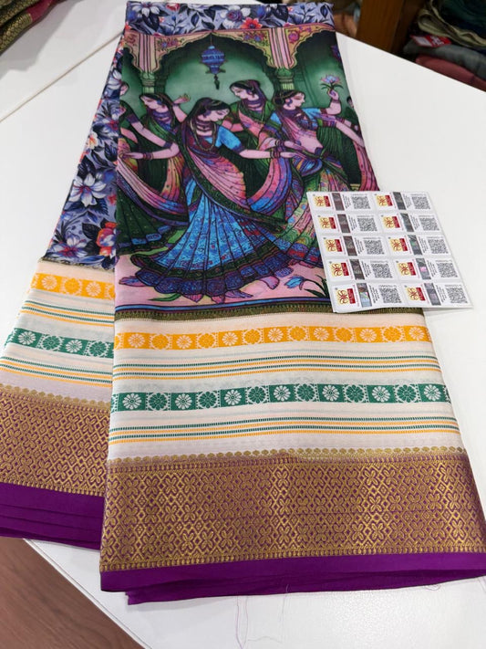 😍Digital print mysore silk sarees 😍