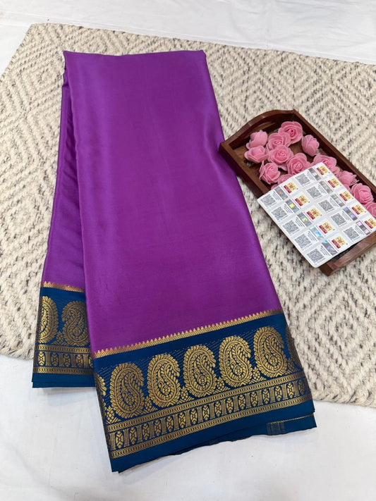 Mysore silk sarees contrast pattern