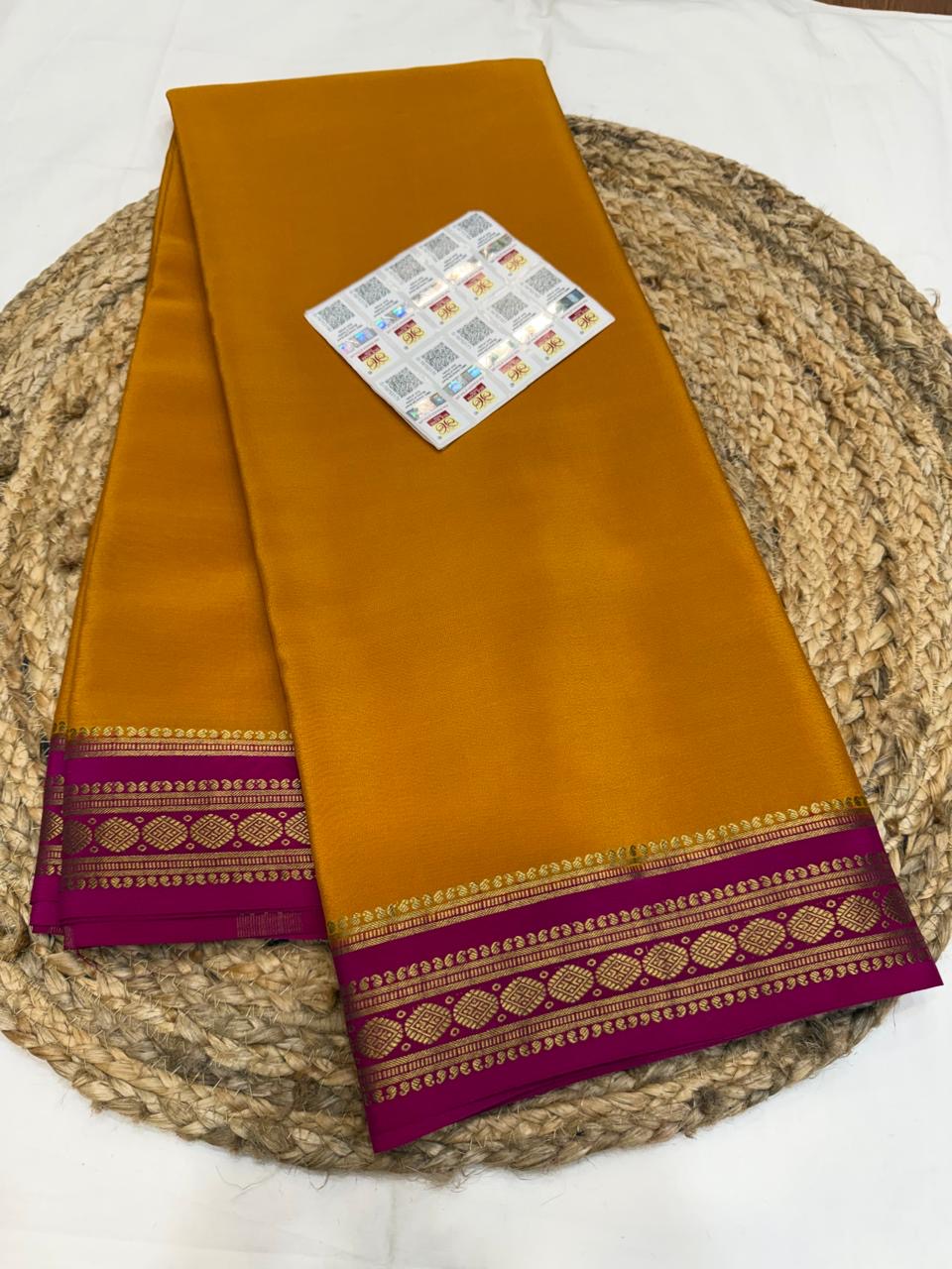 Mysore silk sarees contrast pattern