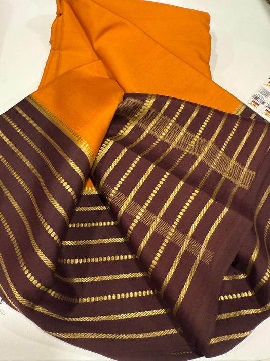 Mysore silk sarees contrast pattern