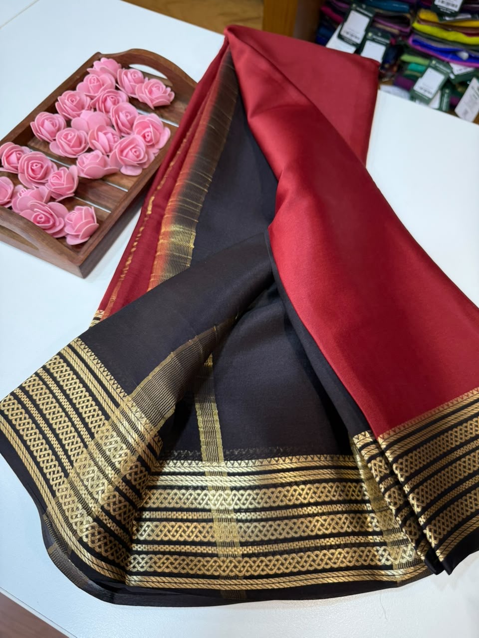 Mysore silk sarees light weight pattern