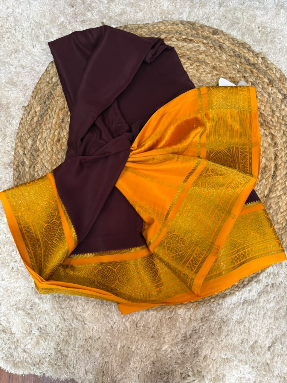 Mysore silk sarees contrast pattern