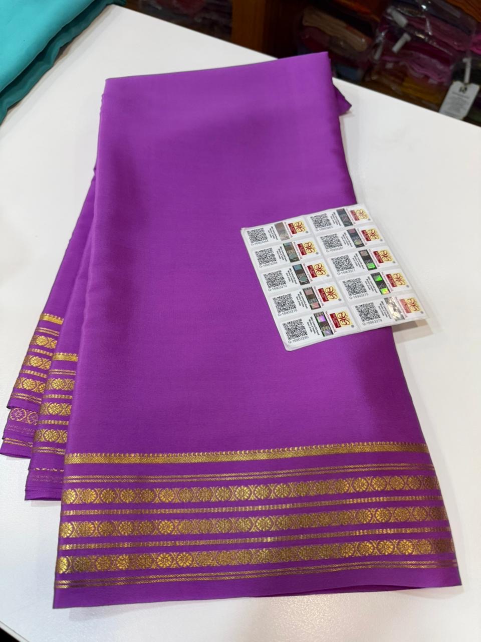 Mysore silk sarees Self pattern