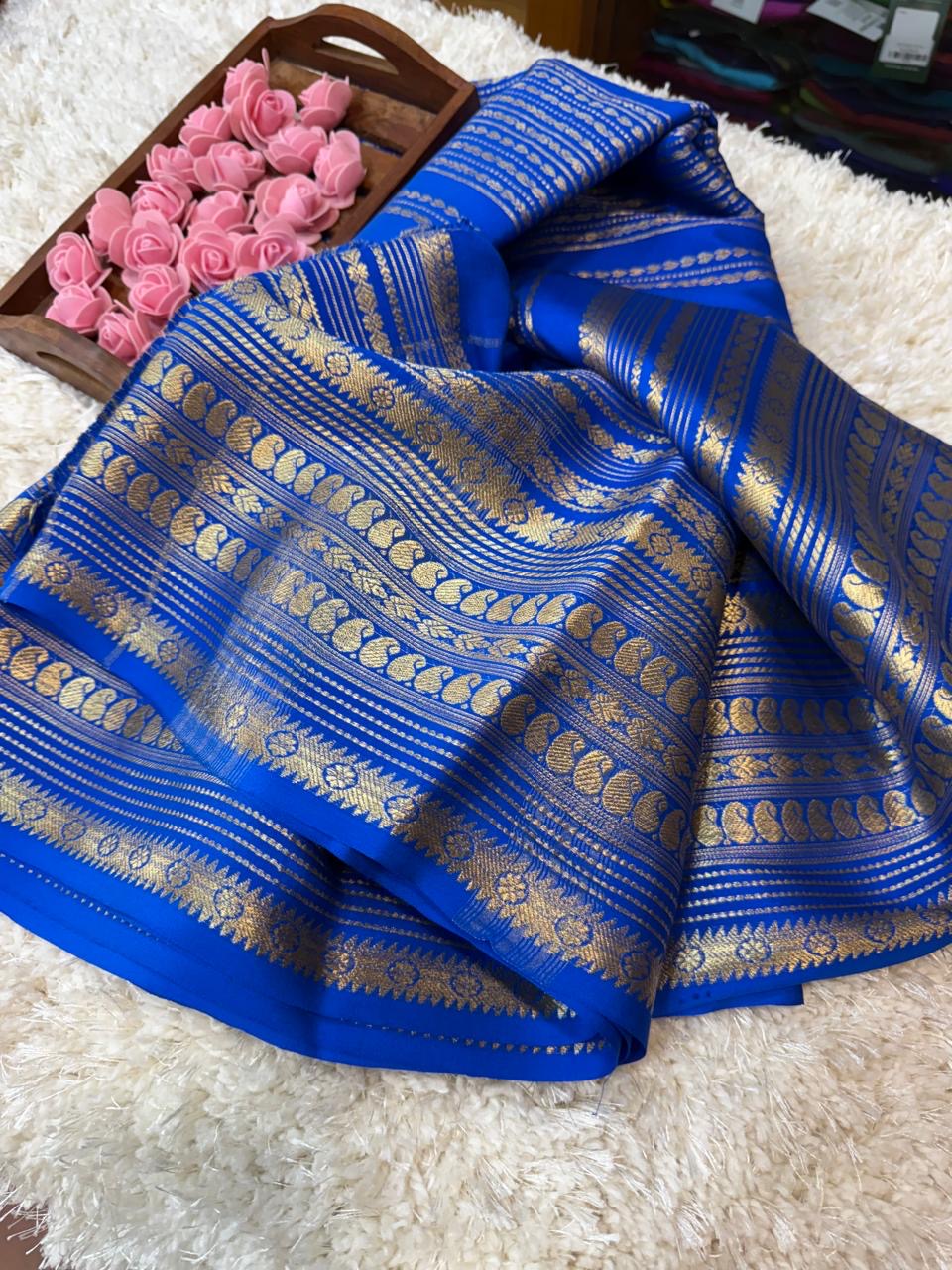 Mysore silk sarees self pattern