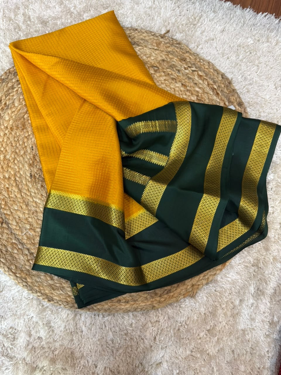 Mysore silk sarees checks pattern