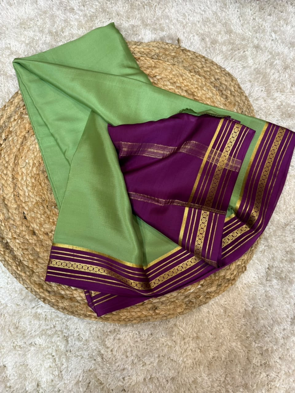 Mysore silk sarees contrast pattern