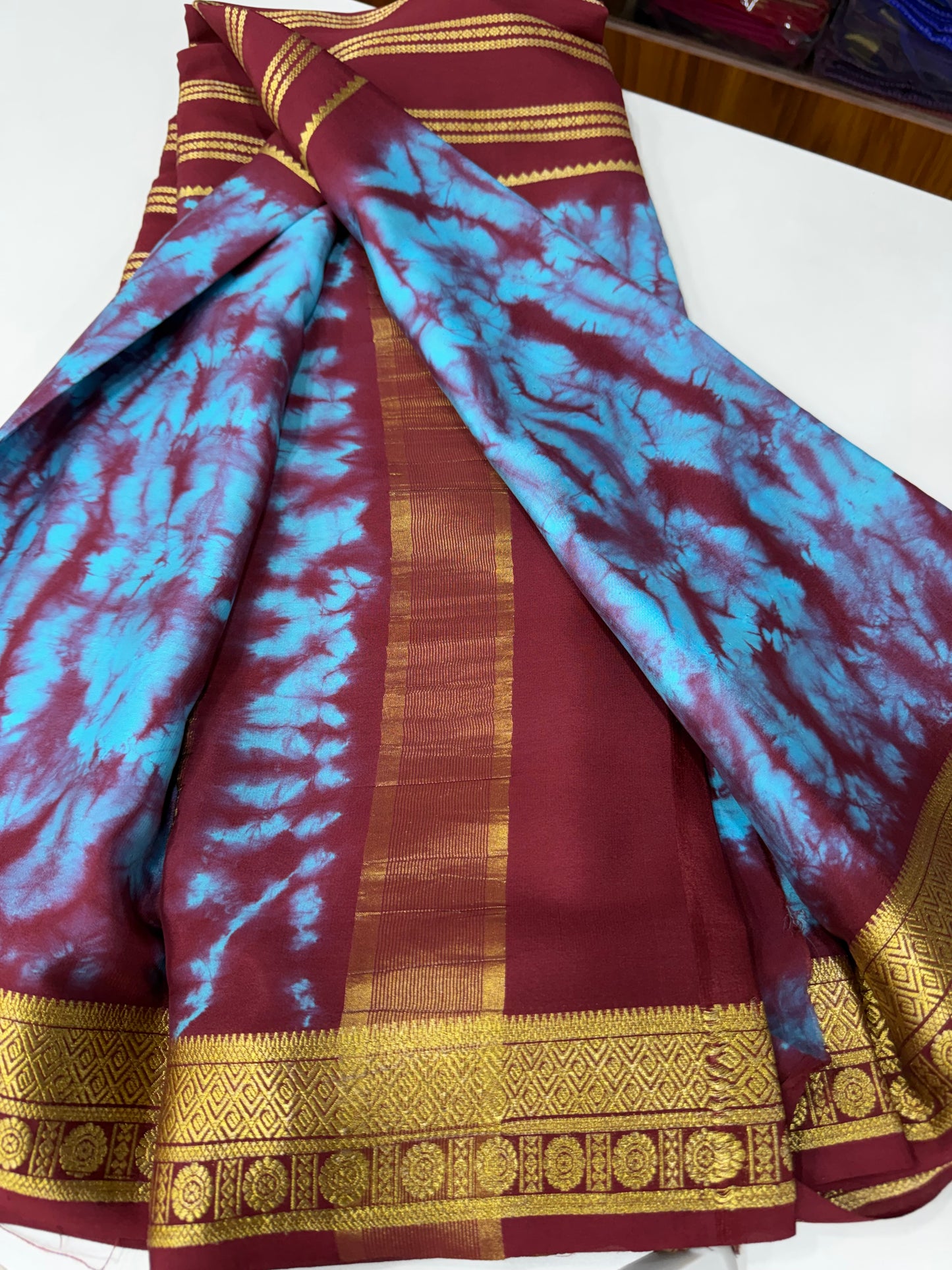 Royal Shibori Half & Half Mysore Silk Saree