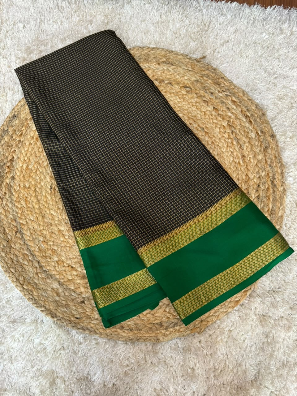 Mysore silk sarees checks pattern