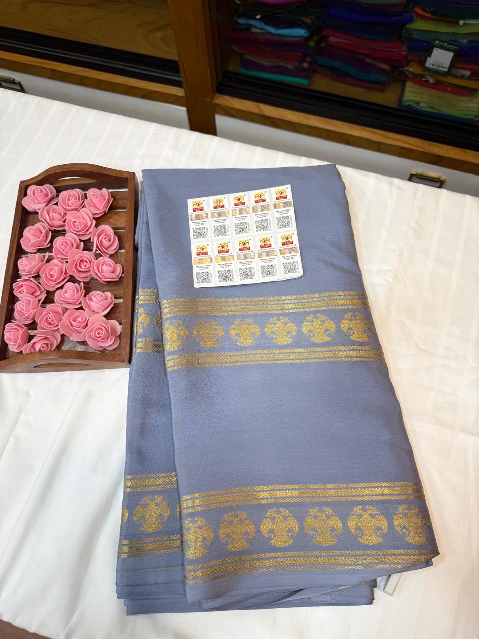 Mysore silk sarees self pattern