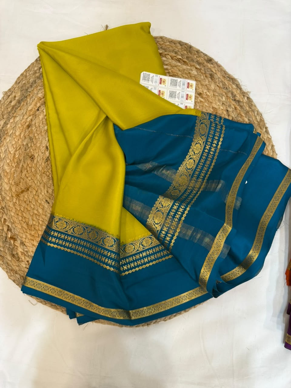 Mysore silk sarees contrast pattern