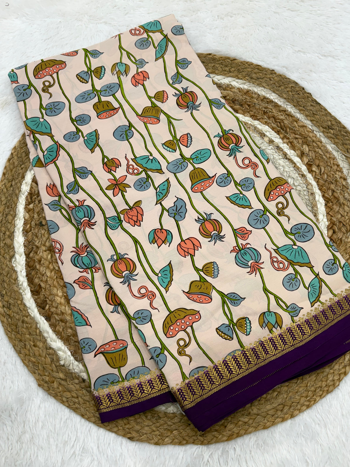 Digital print pure zari