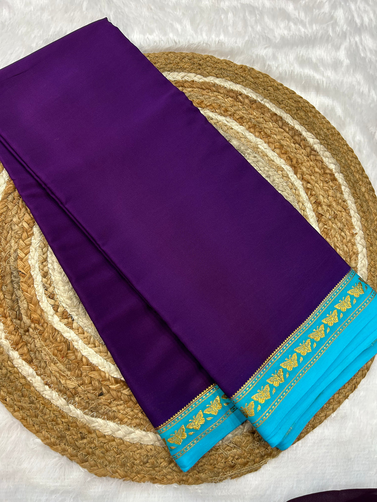 Mysore silk contrast border