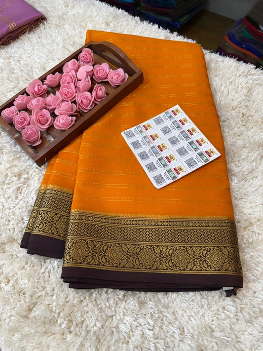 Mysore silk sarees contrast pattern