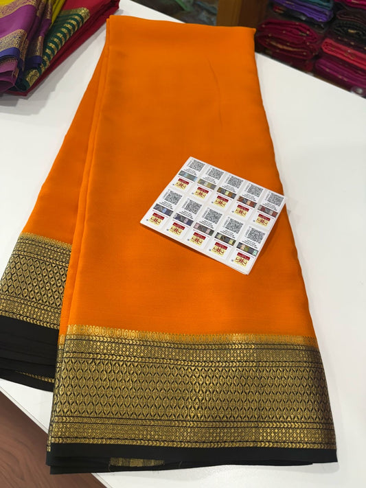 Traditional pattern mysore silk sarees with elegant color combinations