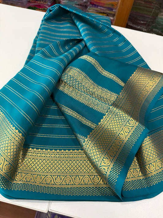 😍All over saree zari consumption with beautiful color combination 😍