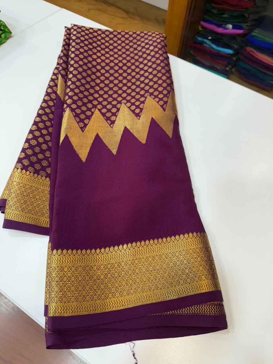 Mysore silk sarees self Butta pattern