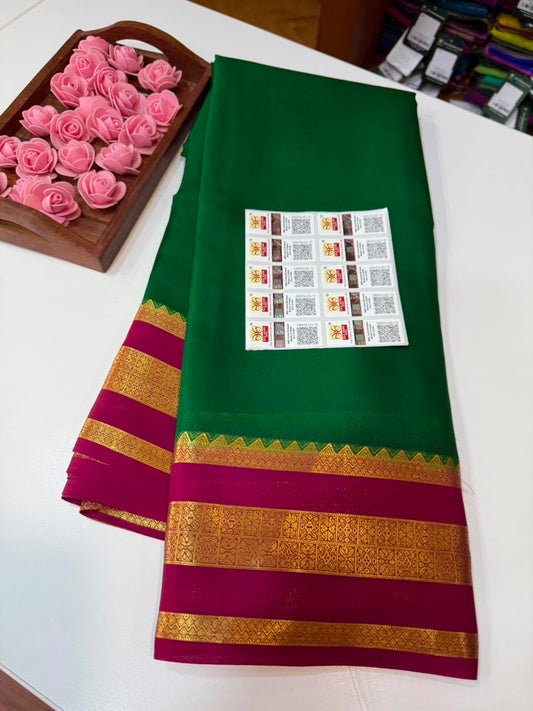 Mysore silk sarees light weight pattern