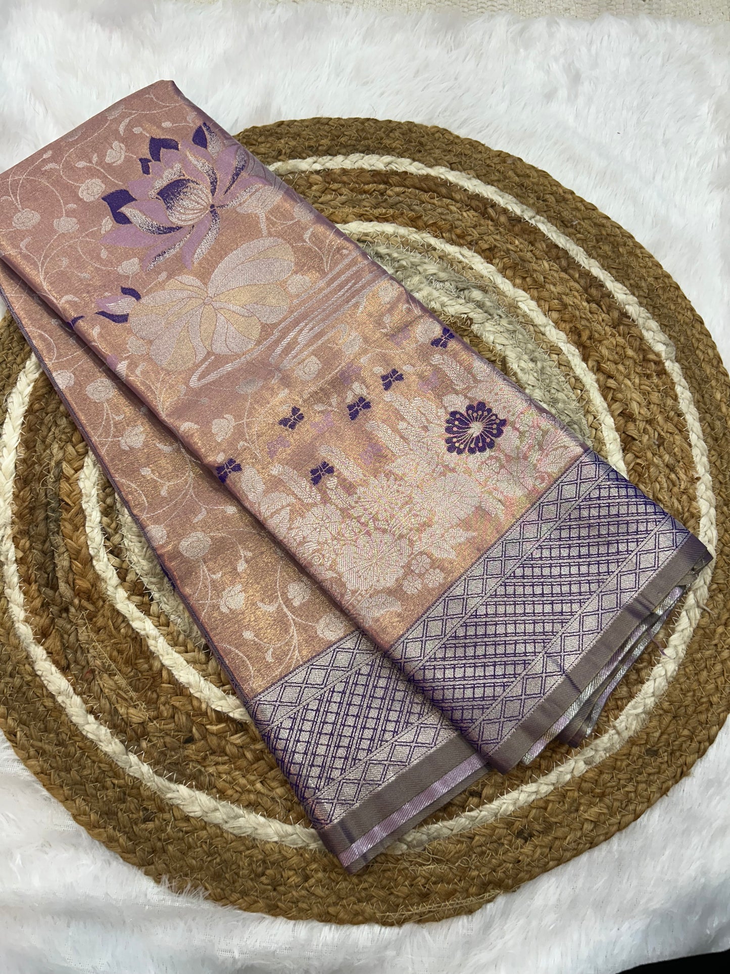 Semi silk floral Jacquard Saree
