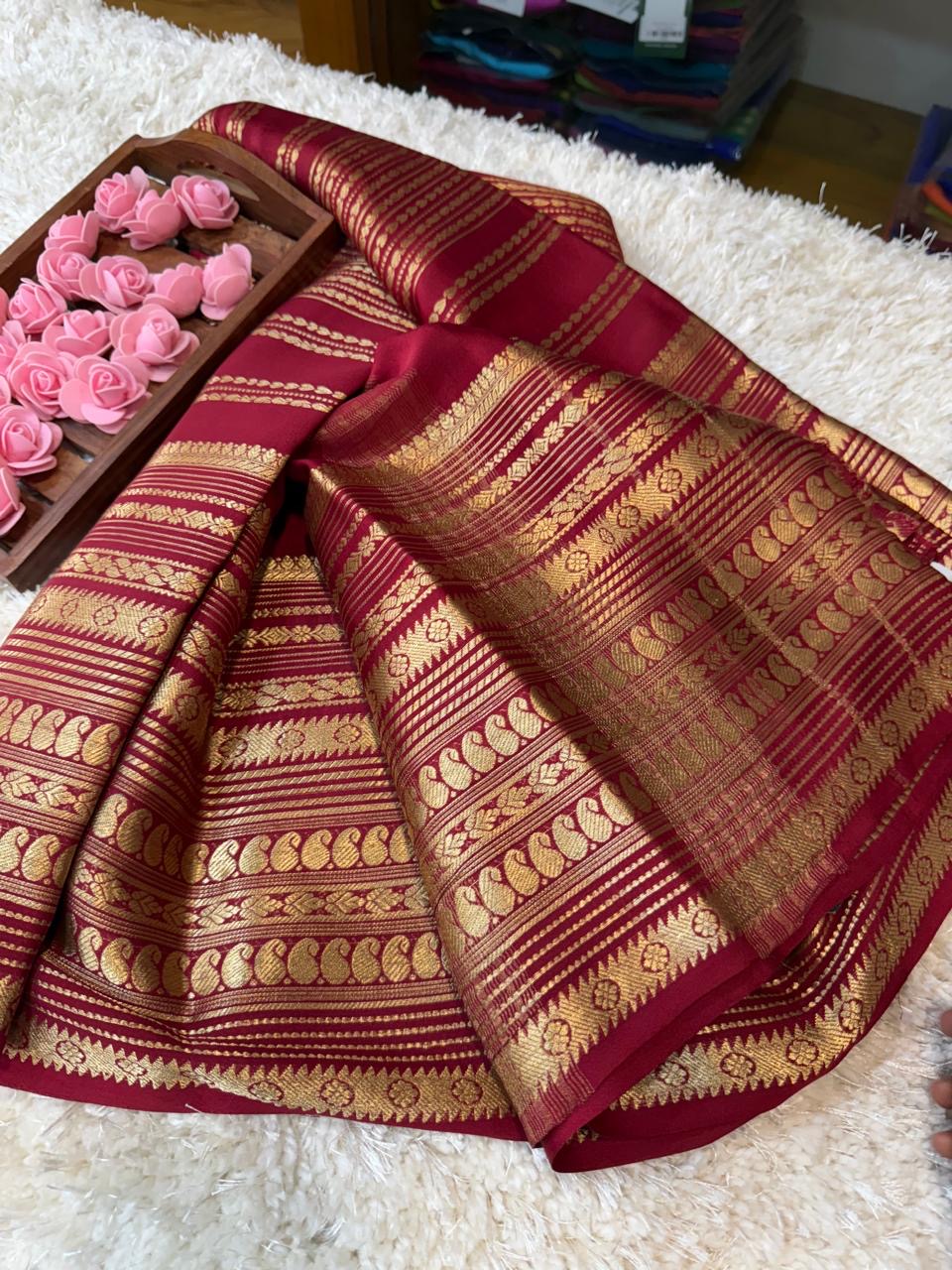Mysore silk sarees self pattern