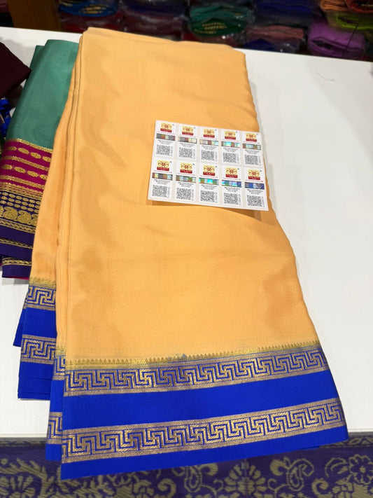 Traditional pattern mysore silk sarees with elegant color combinations