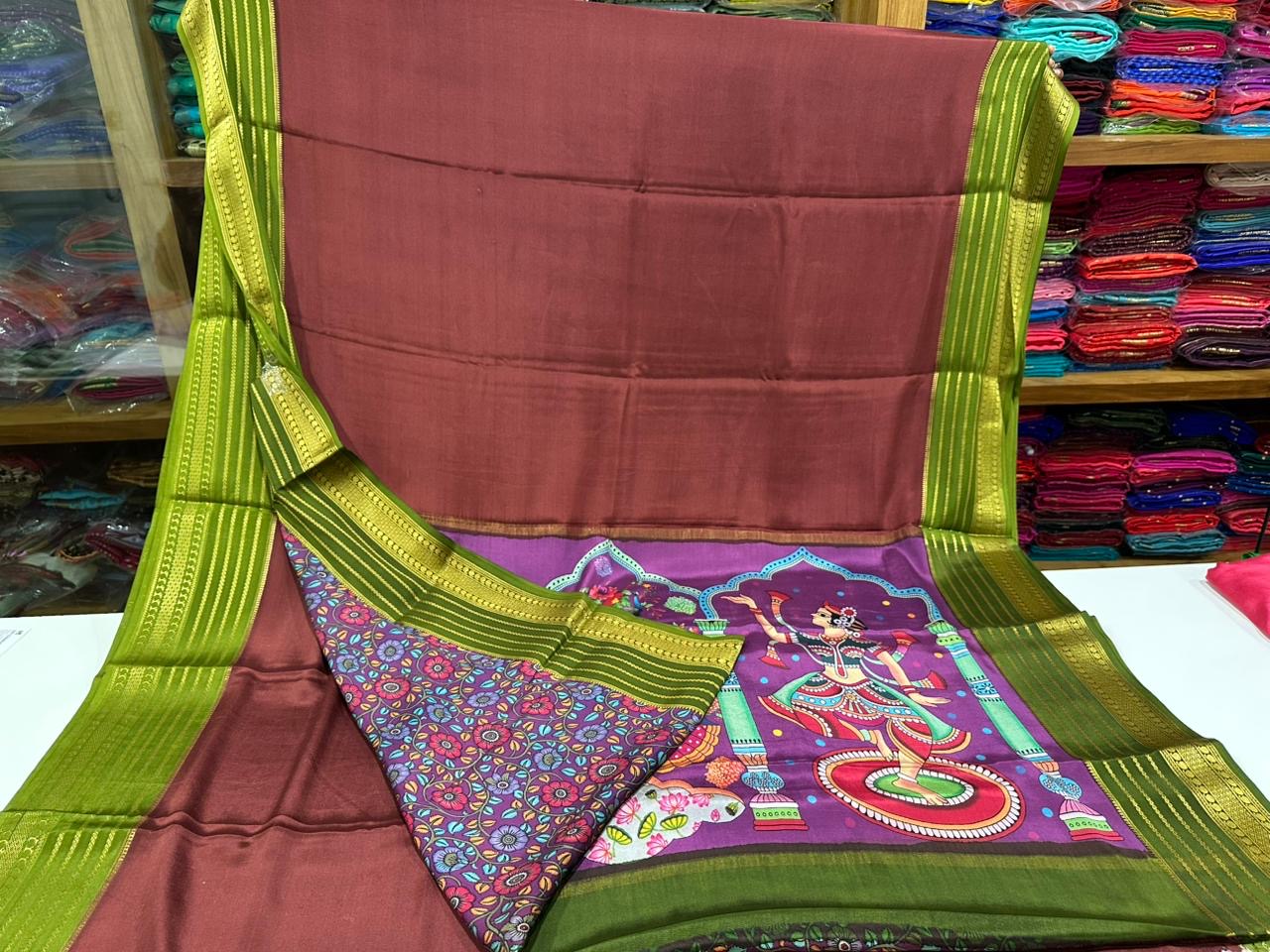 😍Digital print mysore silk sarees 😍