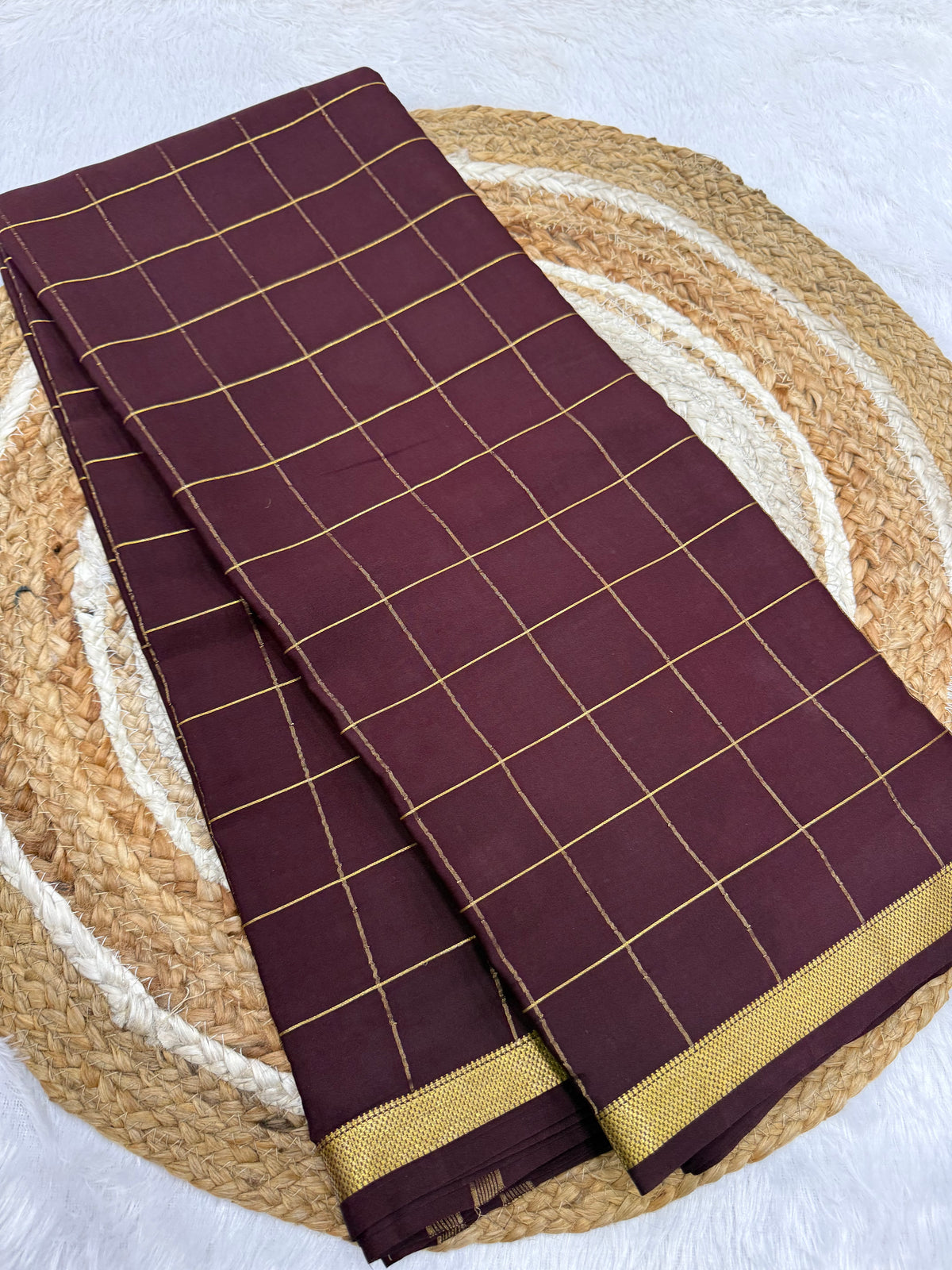 Mysore silk self checks