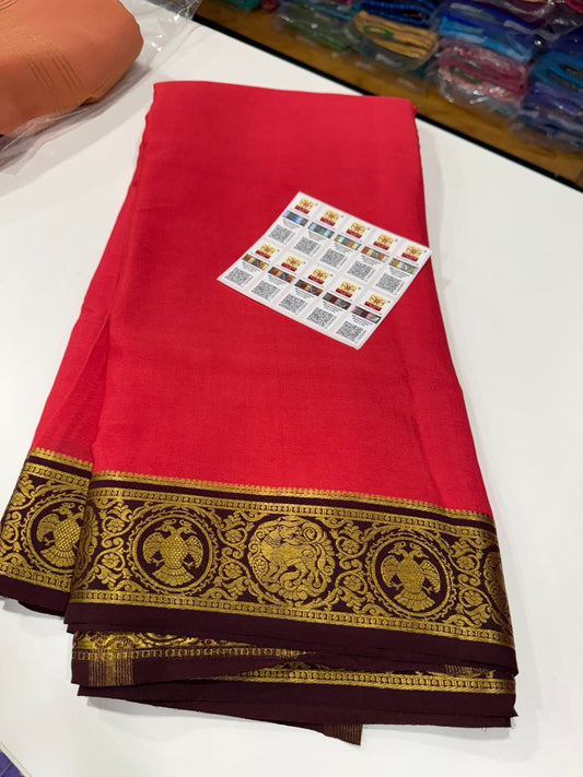 Mysore silk sarees contrast pattern