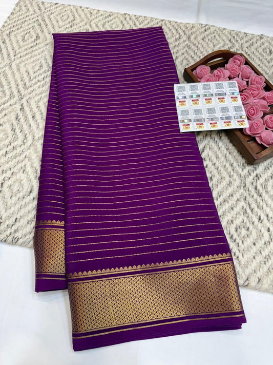 Mysore silk sarees self pattern
