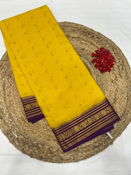 Mysore silk contrast checks