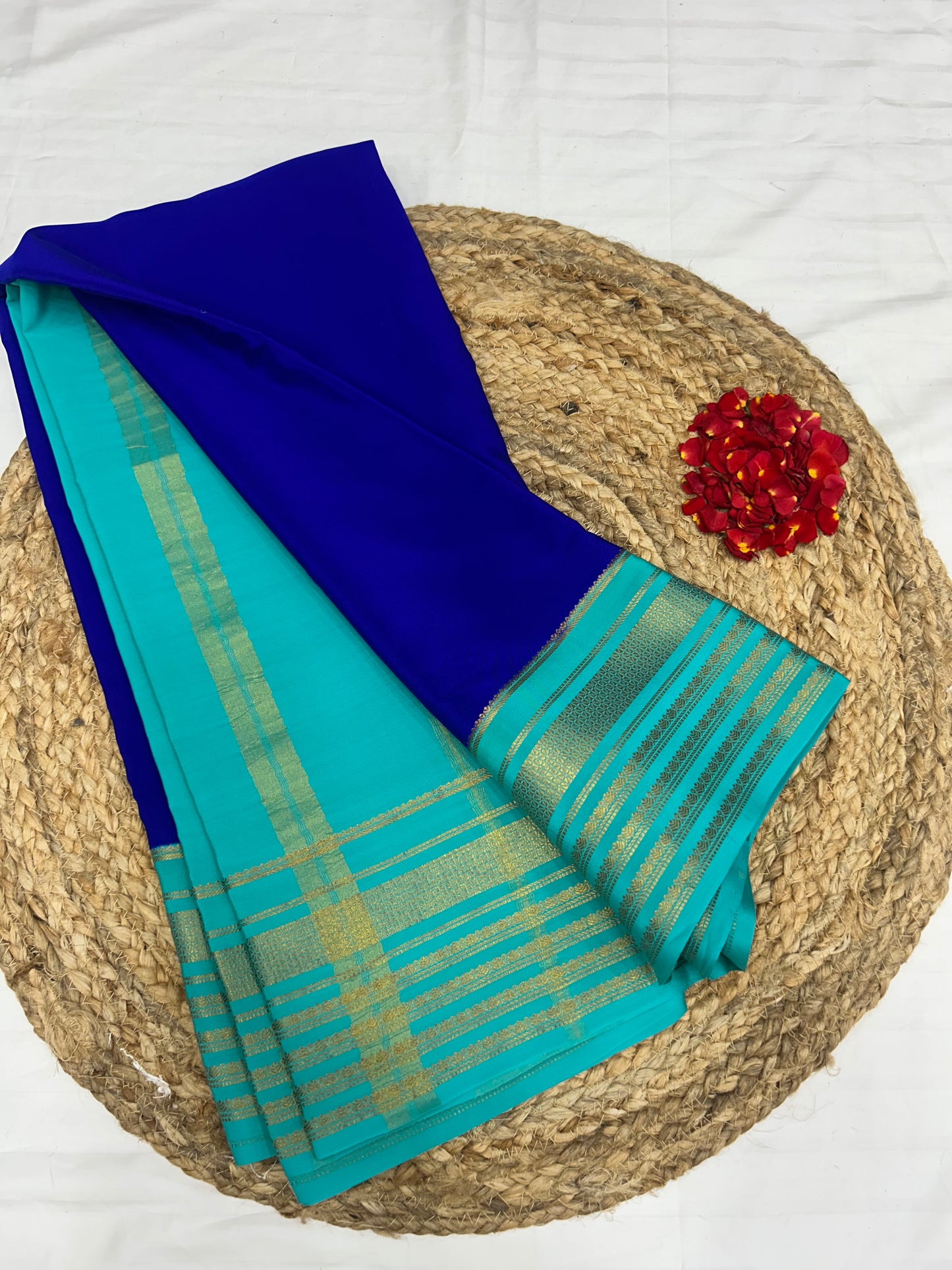 Gold lace Mysore silk