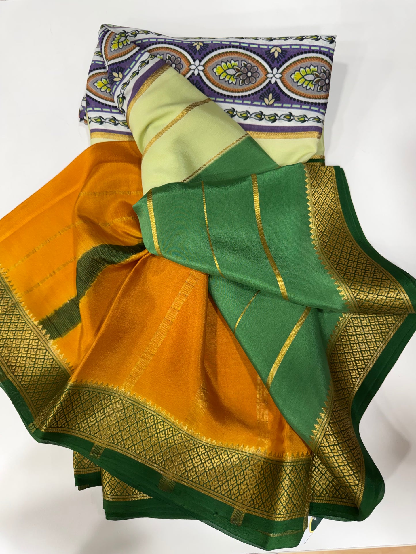Printed Mysore silk saree