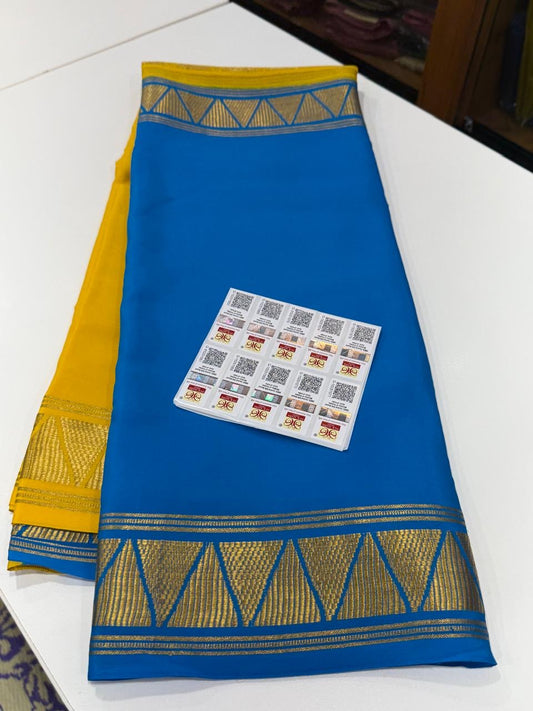 Half n Half pattern Mysore silk Saress