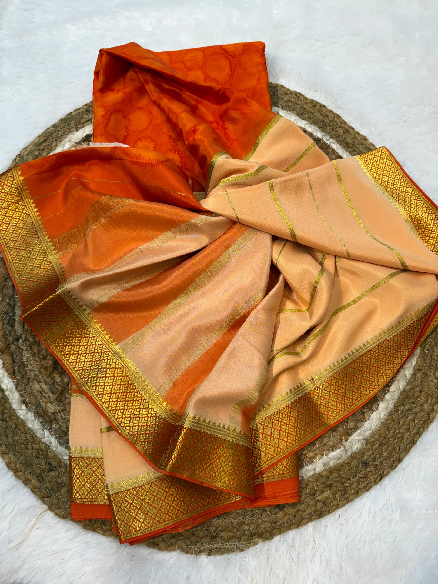 Printed Mysore silk saree