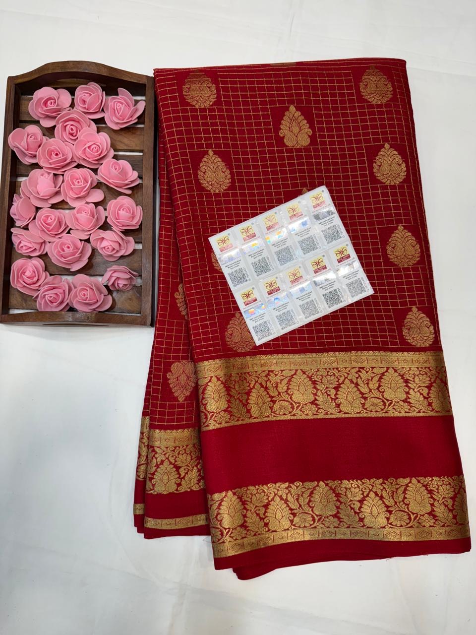 Mysore silk sarees self pattern