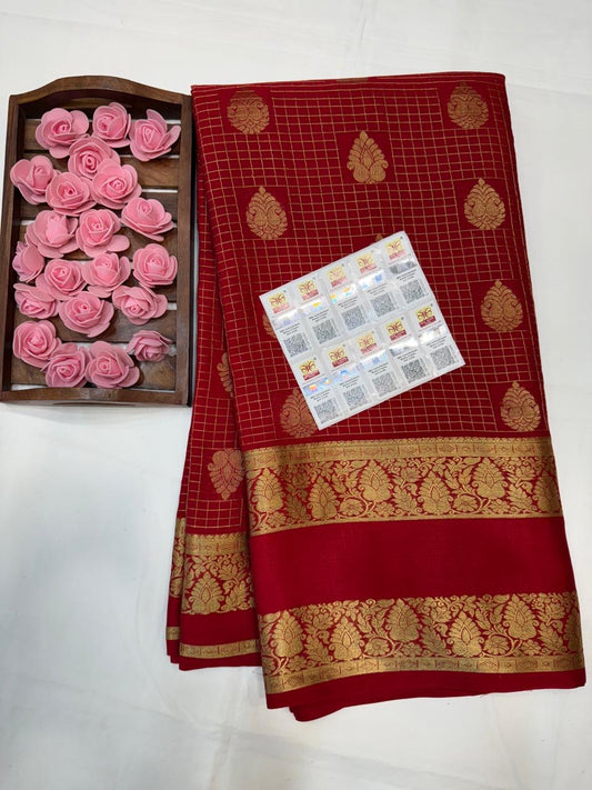 Mysore silk sarees self pattern