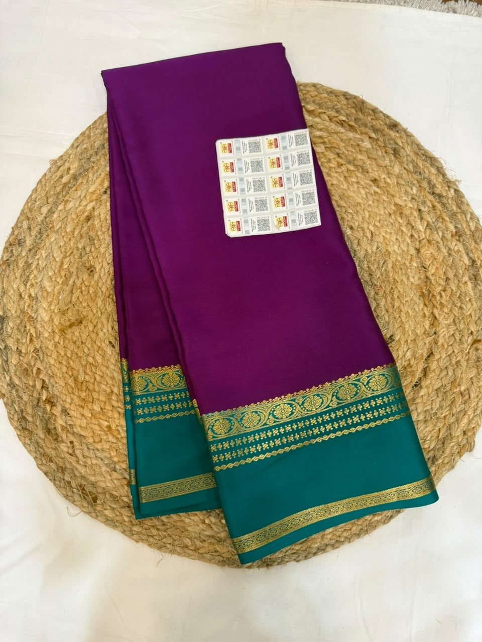 Mysore silk sarees contrast pattern