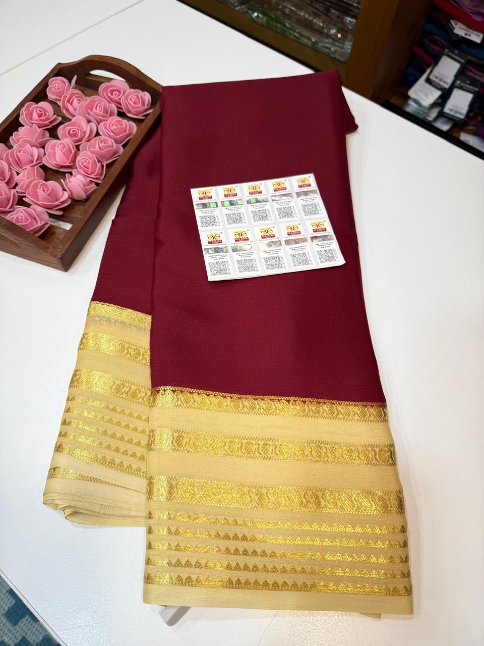 Mysore silk sarees light weight pattern