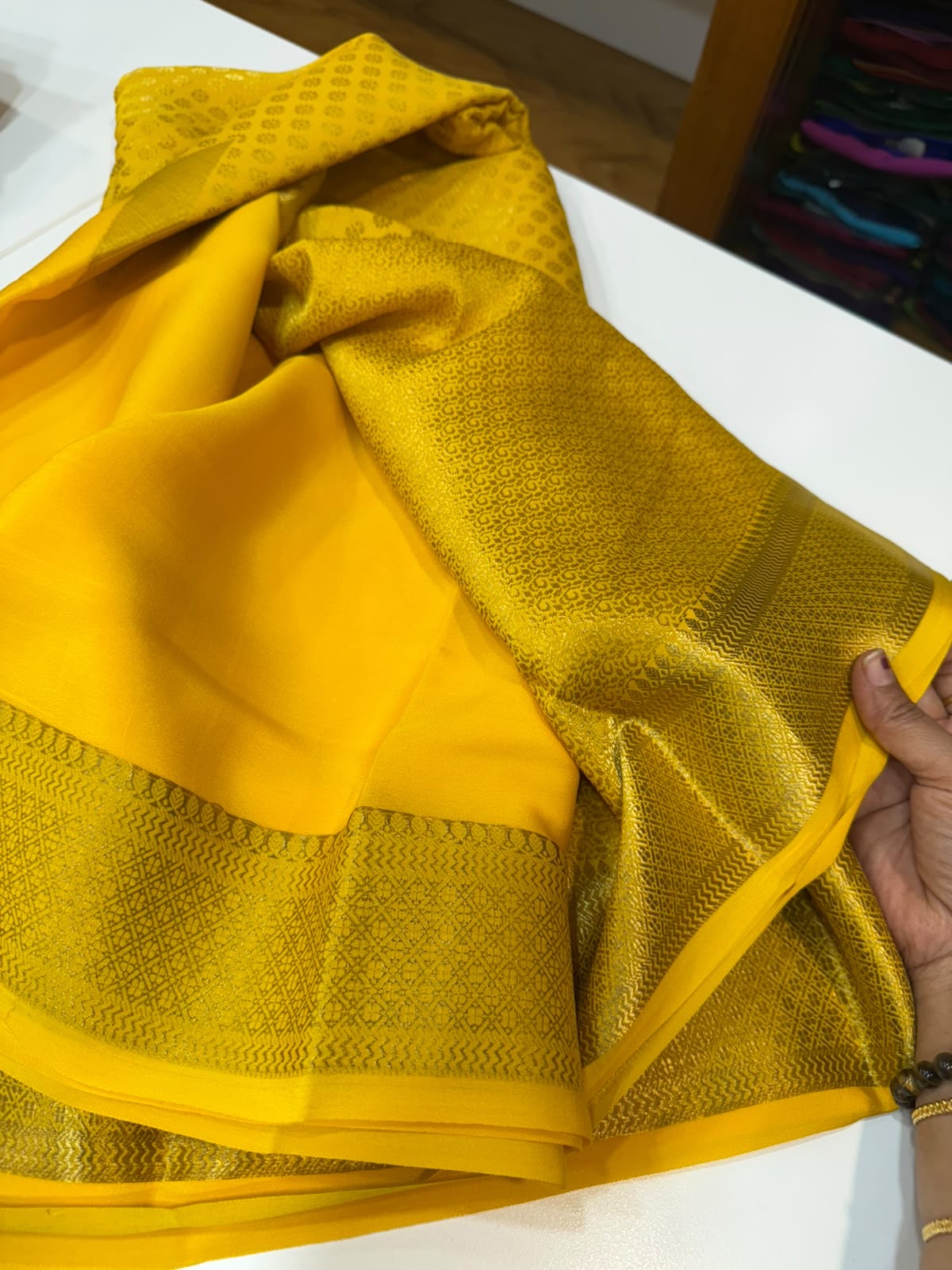 Mysore silk sarees self Butta pattern