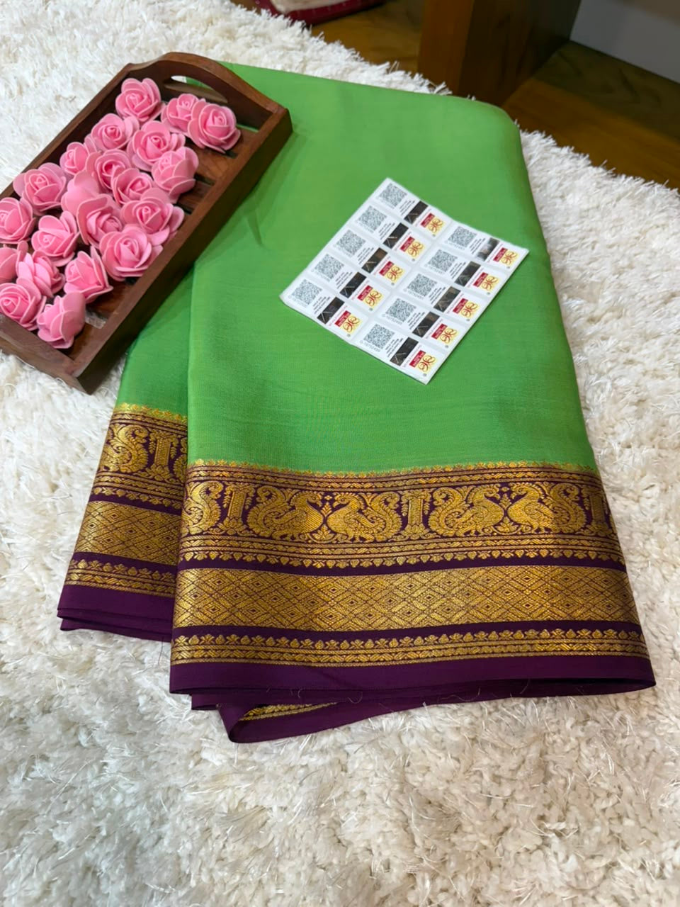 Mysore silk sarees contrast pattern