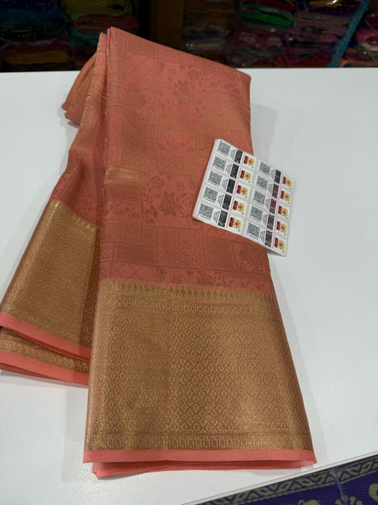 Beautiful Silk brocade fabric with zari